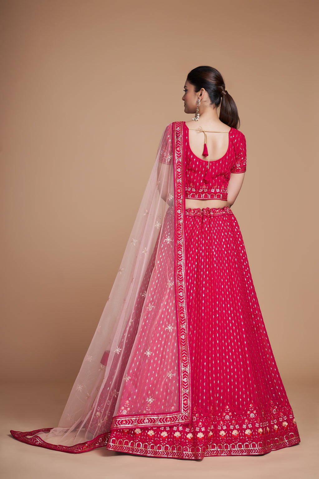 WOMEN'S THREAD & EMBROIDERY WORK GEORGETTE FOR TRADITIONAL LEHENGA CHOLI