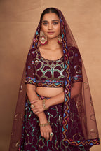 WOMEN'S GEORGETTE WITH SEQUINS AND EMBROIDERY WORK DESIGNER LEHENGA CHOLI