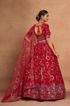 WOMEN'S GEORGETTE WITH SEQUINS AND EMBROIDERY WORK DESIGNER LEHENGA CHOLI