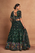 WOMEN'S GEORGETTE WITH SEQUINS AND EMBROIDERY WORK DESIGNER LEHENGA CHOLI