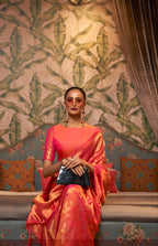 Vsaree Banarasi Silk Golden Border With Banarasi Design Saree And Blouse