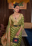 Vsaree Green Banarasi Organza Zari Weaving Border And Hevy Rich Pallu With Blouse