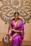Designer Banarasi Soft Kalandi Silk Saree With Blouse And Heavy Rich Pallu