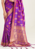 Vsaree Purple Designer Art Silk Saree With Having Rich Pallu And Blouse