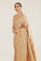 Vsaree Cream Designer Art Silk Saree With Having Rich Pallu And Blouse