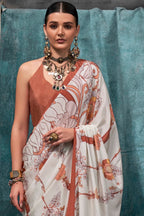Vsaree Brown Banarasi Silk Designer Saree With Banarasi Border And Blouse