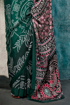 Vsaree Green Banarasi Silk Designer Saree With Banarasi Border And Blouse