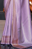Vsaree Purple Kanjivaram Silk And Zari weaving Saree With Designer Border And Blouse