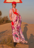 Vsaree Baby Pink Banarasi Silk Designer Saree With Banarasi Border And Blouse
