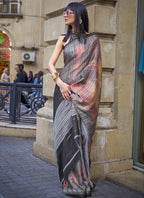 Vsaree Black Banarasi Silk Designer Saree With Banarasi Border And Blouse