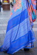 Vsaree Blue Banarasi Silk Designer Saree With Banarasi Border And Blouse