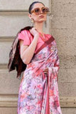 Vsaree Light Pink Banarasi Silk Designer Saree With Banarasi Border And Blouse
