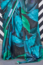 Vsaree Blue  Banarasi Silk Designer Saree With Banarasi Border And Blouse