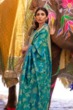Vsaree Rama Banarasi Silk Golden Border And Zari Weaving Work With Banarasi Design Saree And Blouse