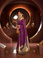 Vsaree Purple Designer Art Silk Saree With Having Rich Pallu And Blouse