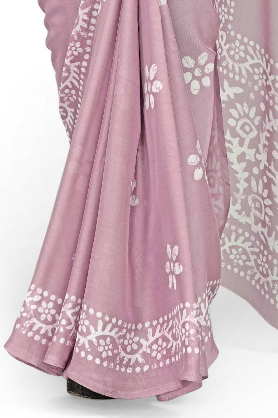 Vsaree Pink Chinon Shiffon Printed Saree And Designer Border With Heavy Rich Pallu