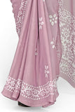 Vsaree Pink Chinon Shiffon Printed Saree And Designer Border With Heavy Rich Pallu