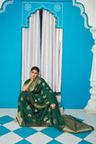 Vsaree Green Silk Blend Saree With Designer Border And Heavy Pallu Along With Blouse