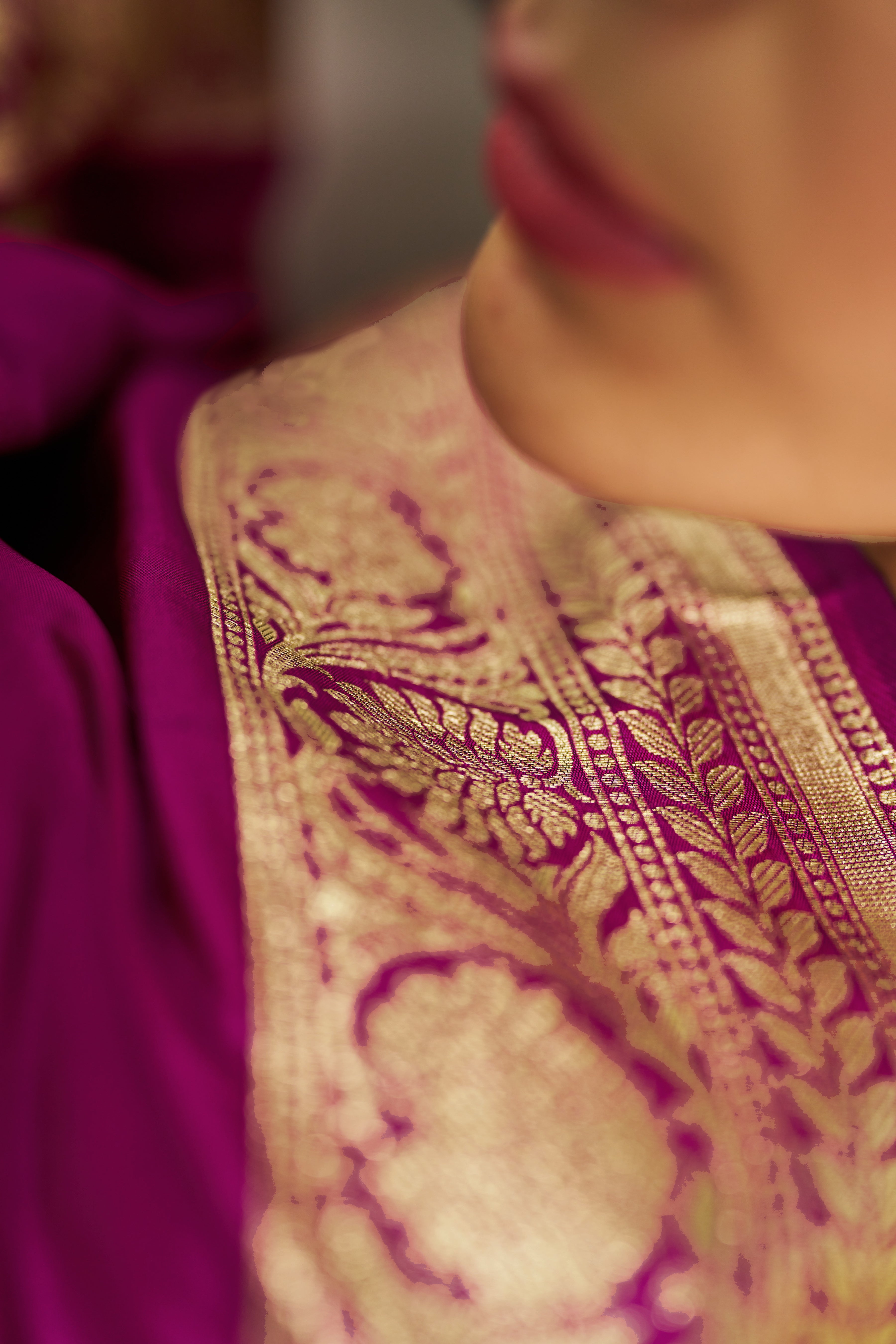 Vsaree Wine Silk Blend Saree With Designer Border And Heavy Pallu Along With Blouse