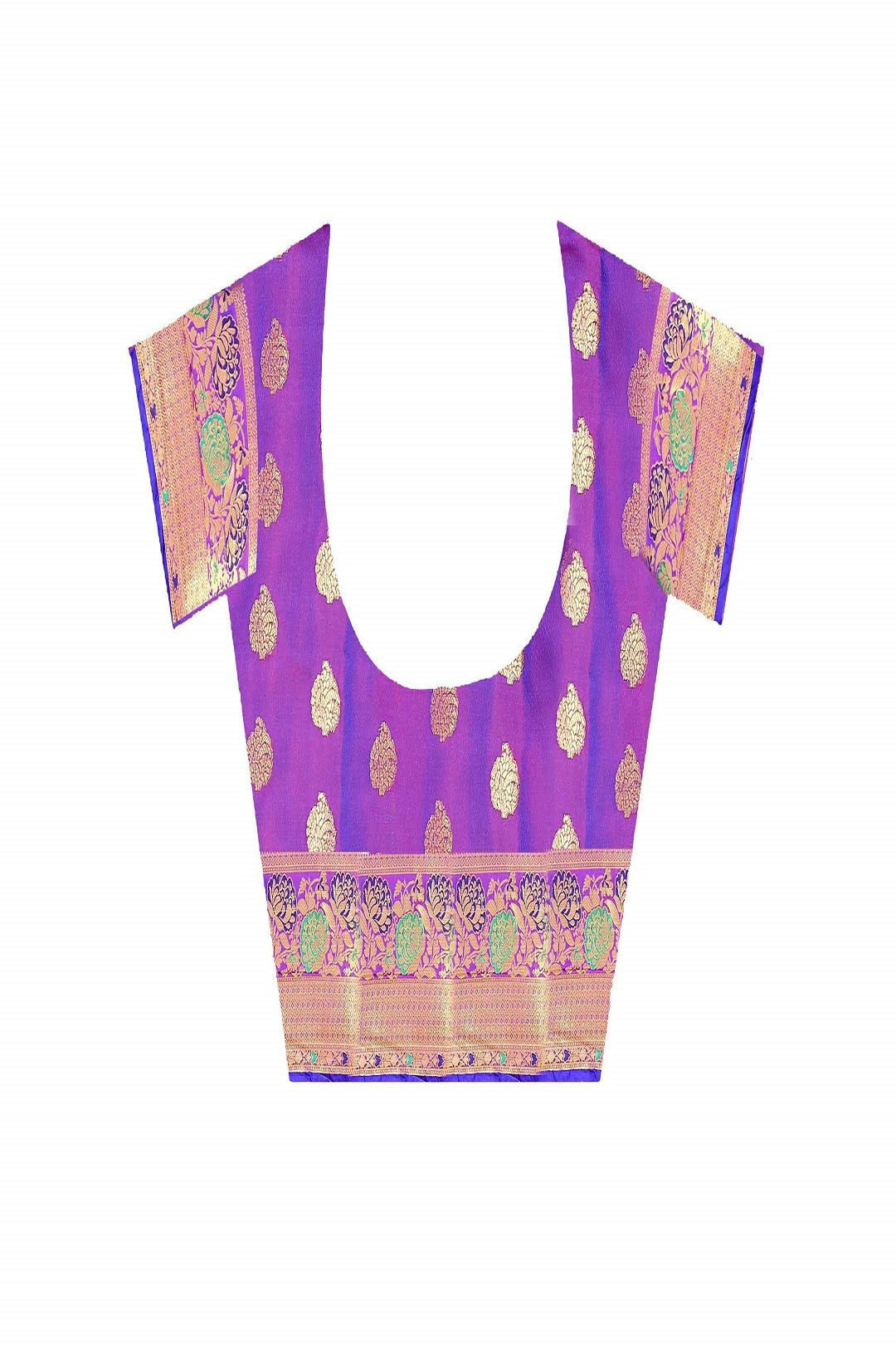 Designer Flower Butti Work Zari Weaving Banarasi Silk Saree With Blouse