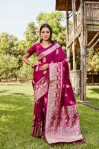Vsaree Kanjivaram Soft Satin Silk Zari Weaving Border And Woven Pallu Saree With Blouse For Women