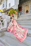 Vsaree Cream Cotton Blend Saree And Zari With Multiple Thread Work Pallu And Boder With Blouse