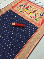 Vsaree Bandhej Paithani Silk Flower Border And Zari Weaving Rich Pallu With Blouse