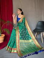 Vsaree Patola Soft Silk Saree And Zari Weaving With Rich Pallu Saree And Blouse For Woman