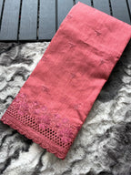 Flower Design Matka Silk Embroidered saree With Embroidered Border And Rich Pallu