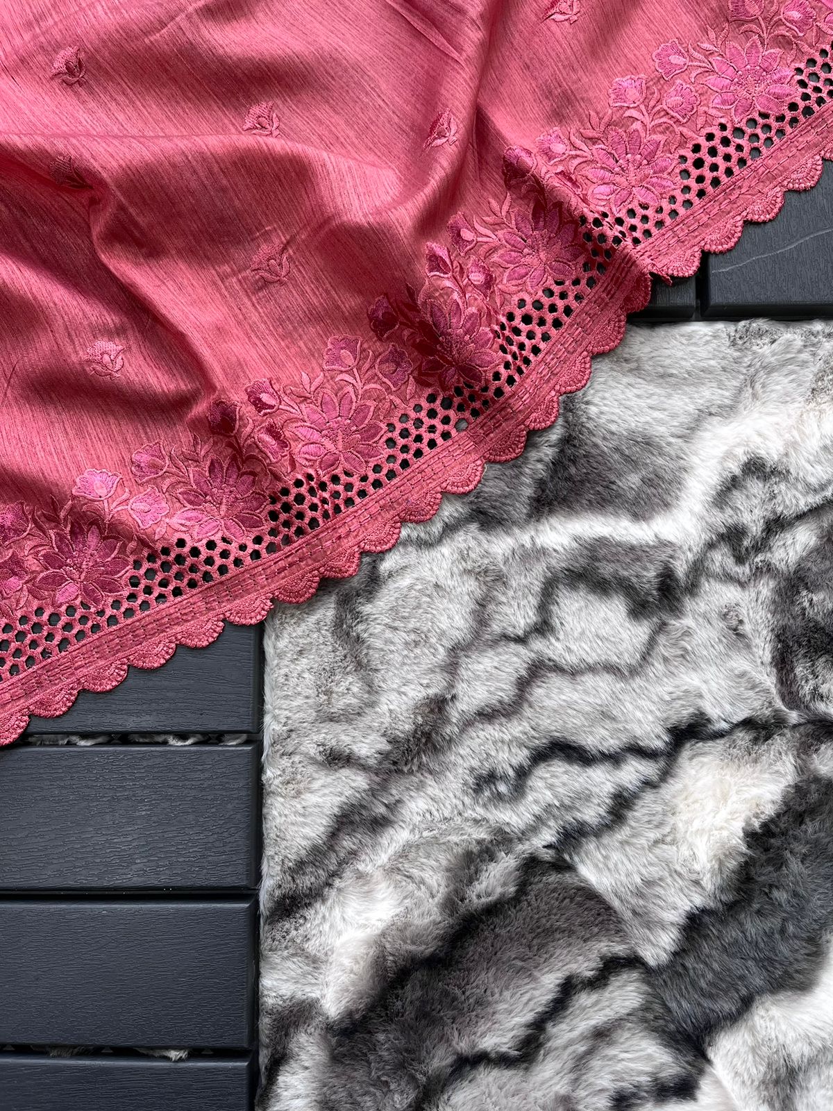 Flower Design Matka Silk Embroidered saree With Embroidered Border And Rich Pallu