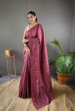 Flower Design Matka Silk Embroidered saree With Embroidered Border And Rich Pallu