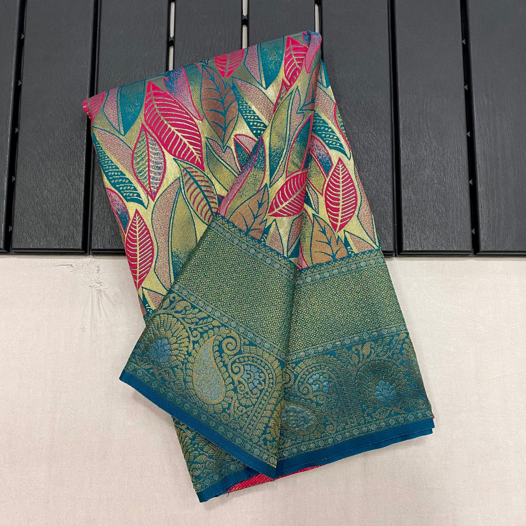 Vsaree Kanjivaram Soft Silk Weaving Borders Havy Design Saree With Blouse For Women