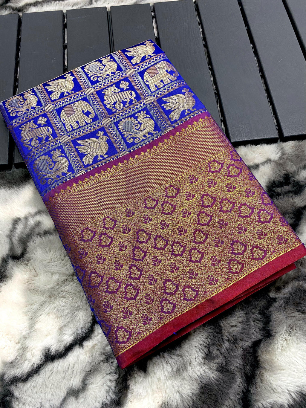 Vsaree Kanjivaram Saree Pattu Silk Border And Zari Weaving Rich Pallu With Blouse