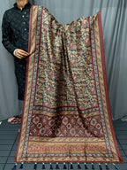 Designer Cotton Silk And Printed  Zari Weaving Border Saree With Woven Rich Pallu And Blouse