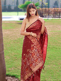 Vsaree Banarasi Design Tissue Silk Saree With Zari Work And Heavy Rich Pallu