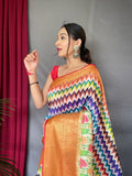 Vsaree Kanjivaram Soft Silk Saree With Golden Zari Weaving Borders And Heavy Rich Pallu