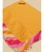 Vsaree Yellow Ruffal Georgette Saree And Designer Border With Heavy Rich Pallu