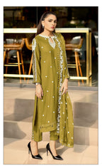 Function And Wedding Wear Pakistani Style  Emboidery Pure Georgette Semi Stitched Dress Matrials