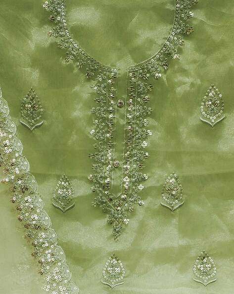 Zooara Green Color Organza Function And Wedding Dress Matrials With Bottom And Dupatta