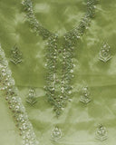 Zooara Green Color Organza Function And Wedding Dress Matrials With Bottom And Dupatta