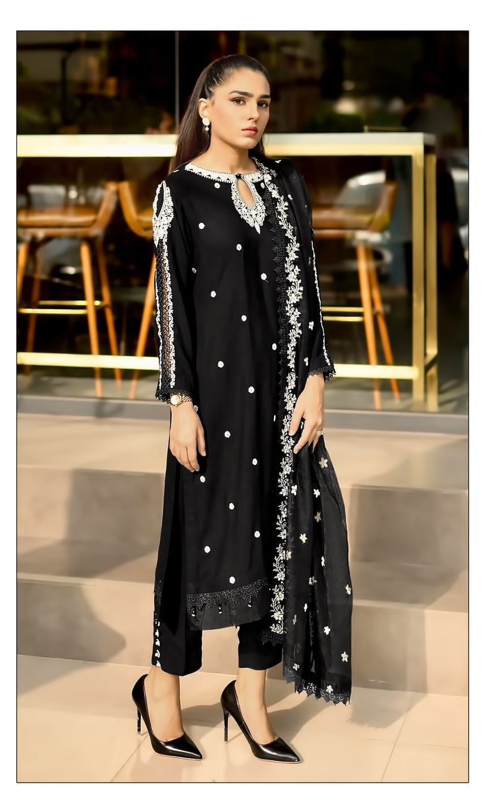 Function And Wedding Wear Pakistani Style  Emboidery Pure Georgette Semi Stitched Dress Matrials