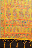 ساري نسائي من القطن باللون الأصفر مع Zari Kalamkari الذهبي مع قطعة بلوزة مخصصة 