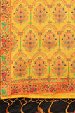 ساري نسائي من القطن باللون الأصفر مع Zari Kalamkari الذهبي مع قطعة بلوزة مخصصة 