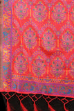 ساري نسائي وردي اللون مع الساري القطني Zari Kalamkari الذهبي مع قطعة بلوزة مخصصة 