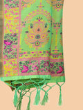 لون بيستا نسائي مع ساري قطني ذهبي Zari Kalamkari مع قطعة بلوزة مخصصة 