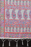 ساري نسائي أبيض اللون مع الساري القطني Zari Kalamkari الذهبي مع قطعة بلوزة مخصصة 