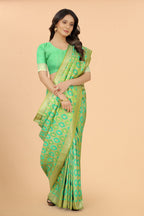 Designer Banarasi Soft Lichi Silk Saree With Fancy Blouse