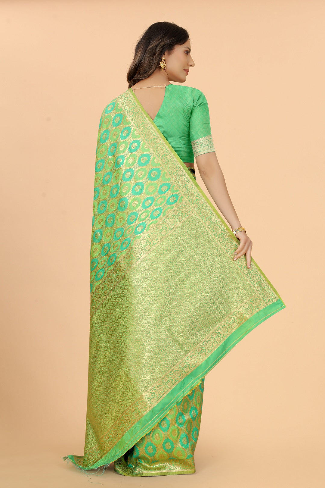 Designer Banarasi Soft Lichi Silk Saree With Fancy Blouse