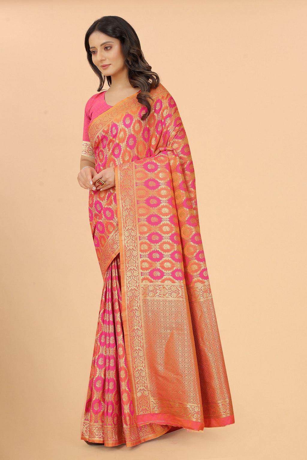 Designer Banarasi Soft Lichi Silk Saree With Fancy Blouse