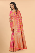 Designer Banarasi Soft Lichi Silk Saree With Fancy Blouse